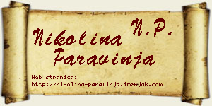 Nikolina Paravinja vizit kartica